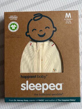 NWT Happiest Baby Sleepea Swaddle - Medium - Cherry Print